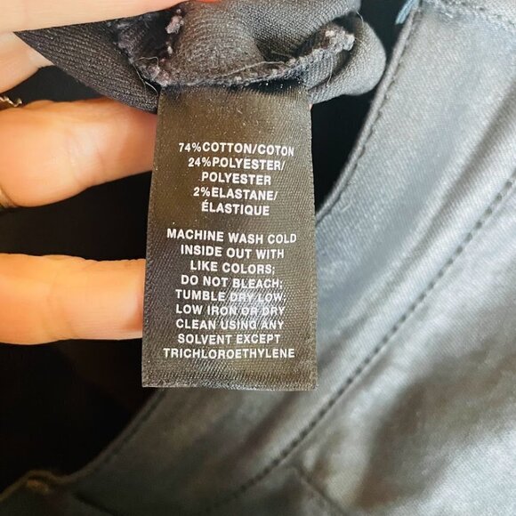 Lafayette 148 New York Jeans Thompson Wax Coated Faux Leahter BLack Moto Bomber - Picture 7 of 9